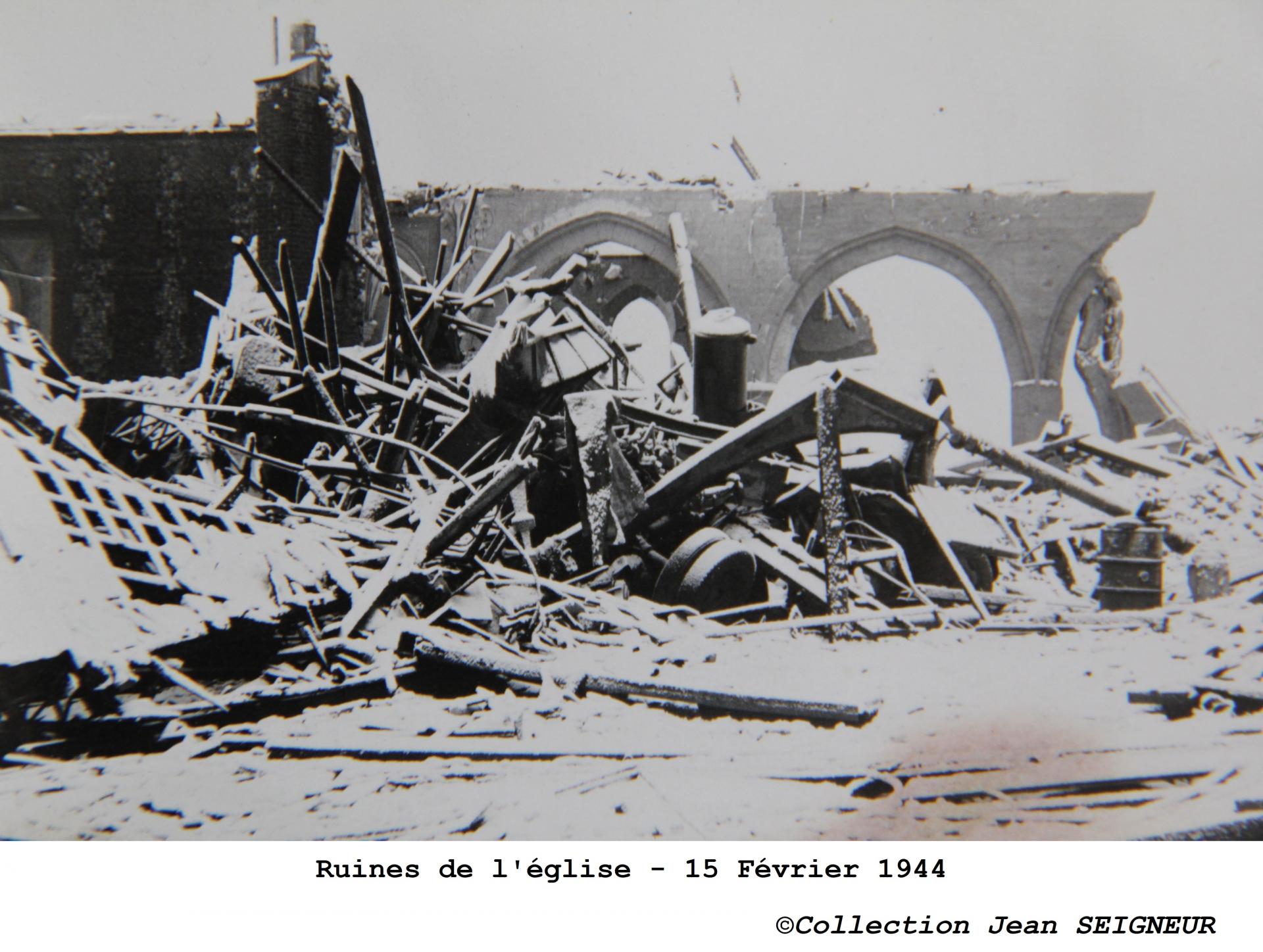 Bombardement ruines de l église